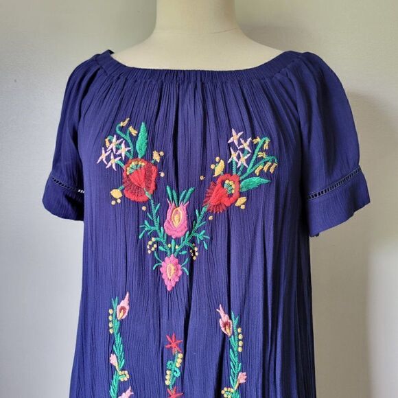 BEAUTIFUL SAHALIE BOHO EMBROIDERED OFF SHOULDER DRESS SZ M - Picture 2 of 16